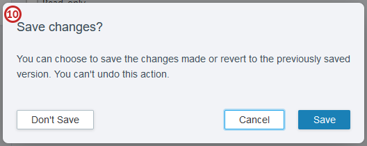 Save changes confirmation
